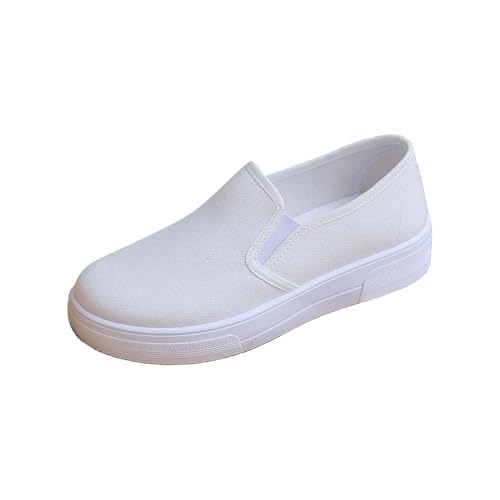 Slip On Damen Schuhe Rutschfester Flache Loafer Classic Canvas Stoffschuhe Bequeme Leichtgewichts Einzelschuhe Outdoor Trekkingschuhe Wanderschuhe Schlupfschuhe Freizeitschuhe Ohne Schnürsenkel von Generisch