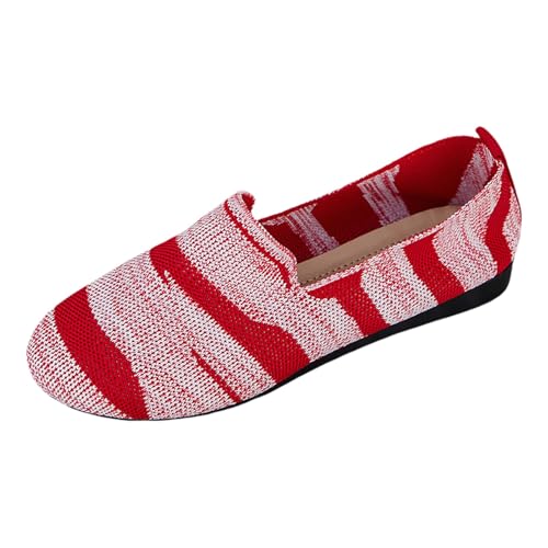 Slip On Freizeitschuhe Damen Halbschuhe Orthopädische Schuhe Bootsschuhe Damen Trekkingschuhe Wanderschuhe Strickschuhe Trainingsschuhe Walkingschuhe Flache Schuhe Bequeme Leichte Atmungsaktiv von Generisch