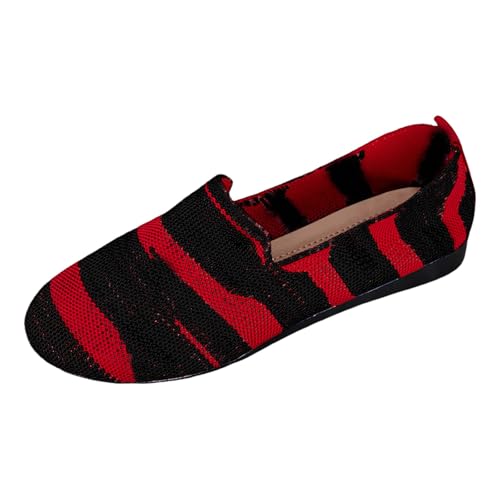 Slip On Freizeitschuhe Damen Halbschuhe Orthopädische Schuhe Bootsschuhe Damen Trekkingschuhe Wanderschuhe Strickschuhe Trainingsschuhe Walkingschuhe Flache Schuhe Bequeme Leichte Atmungsaktiv von Generisch