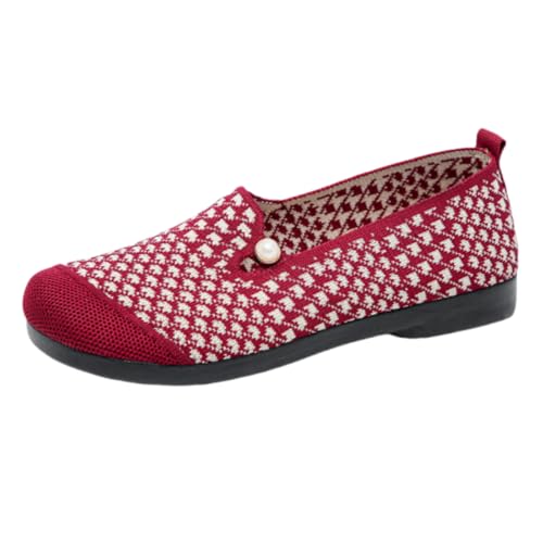 Slip On Freizeitschuhe Damen Loafer Bootsschuhe Orthopädische Schuhe Damen Halbschuhe Turnschuhe Sommerschuhe Trekkingschuhe Wanderschuhe Strickschuhe Walkingschuhe Bequeme Leichte Atmungsaktiv von Generisch