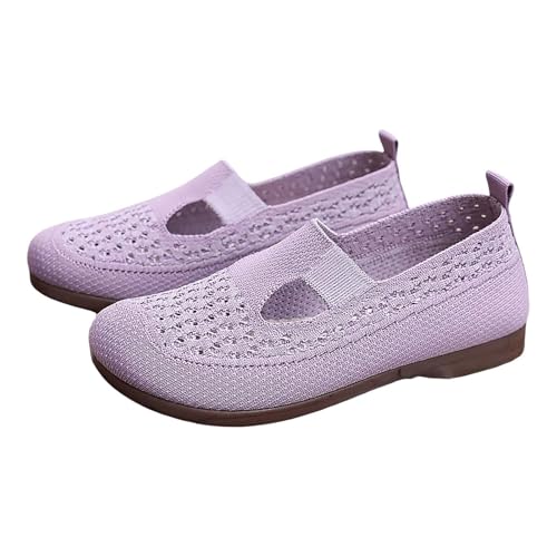 Slip On Freizeitschuhe Damen Orthopädische Schuhe Damen Halbschuhe Bootsschuhe Trekkingschuhe Wanderschuhe Strickschuhe Trainingsschuhe Walkingschuhe Flache Schuhe Leichte Bequeme Atmungsaktiv von Generisch