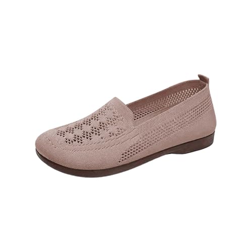 Slip On Freizeitschuhe Halbschuhe Damen Orthopädische Schuhe Bootsschuhe Damen Trekkingschuhe Wanderschuhe Strickschuhe Trainingsschuhe Walkingschuhe Flache Strickschuhe Bequeme Leichte Atmungsaktiv von Generisch