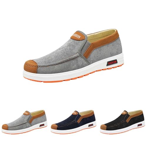 Slip On Schuhe Herren Ohne Schnürsenkel Freizeitschuhe Loafer Stoff Schuhe Dicker sohle Walkingschuhe Freizeit Outdoorschuhe Weich Leicht Sommerschuhe Wolken Bequeme Stoffschuhe Trekkingschuhe von Generisch