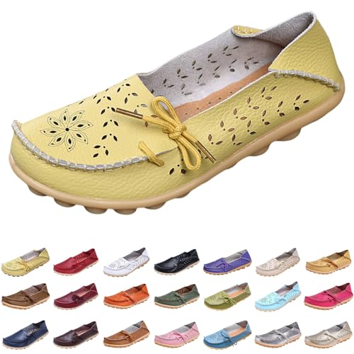 Slip-On-Slipper für Damen, Leder, Penny-Loafer, bequem, lässig, elegant, flache Fahrschuhe, breite Passform, runder Zehenbereich, Mokassin, flach, weich, Wanderschuhe, Bootsschuhe, mintgrün, 38.5 EU Slip-On-Slipper für Damen, Leder, Penny-Loafer, bequem, lässig, elegant, flache Fahrschuhe, breite Passform, runder Zehenbereich, Mokassin, flach, weich, Wanderschuhe, Bootsschuhe, mintgrün, 38.5 EU von Generisch