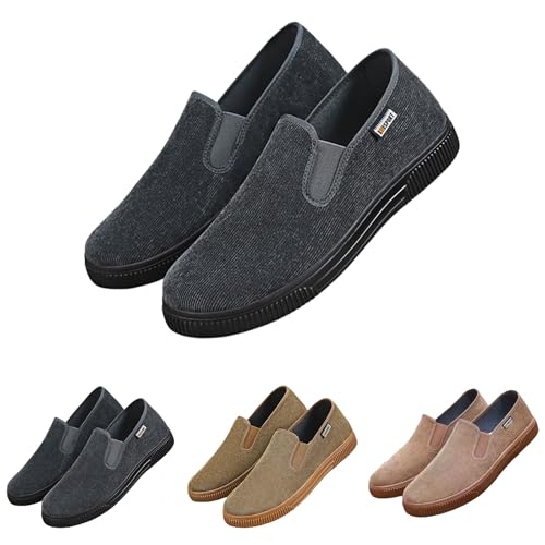Slip-On-Slipper für Herren, breitere Passform, lässiger Wanderschuh, Segeltuch, bequem, atmungsaktiv, weiche Unterseite, rutschfest, leicht, Loafer, Pumpschuhe, Deckschuhe, Outdoor-Wanderschuhe Slip-On-Slipper für Herren, breitere Passform, lässiger Wanderschuh, Segeltuch, bequem, atmungsaktiv, weiche Unterseite, rutschfest, leicht, Loafer, Pumpschuhe, Deckschuhe, Outdoor-Wanderschuhe von Generisch