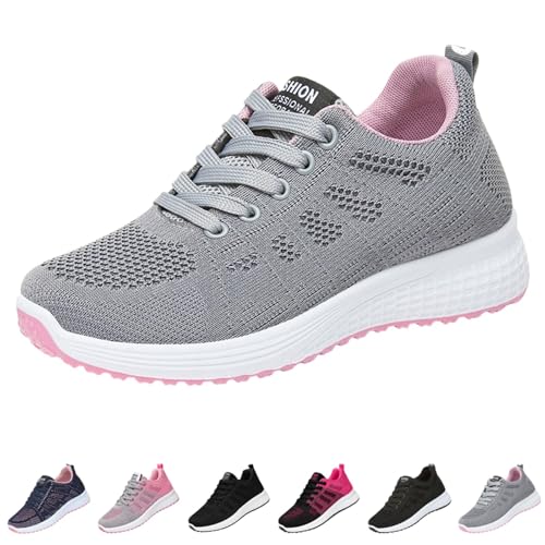 Slip On Sneaker, Damen Atmungsaktiv Walkingschuhe, Extra Weit Laufschuhe, Leichte Joggingschuhe, Bequeme Fitnessschuhe & Sportschuhe, Wasserdicht Flach Turnschuhe, Memory Foam Fußballschuhe von Generisch