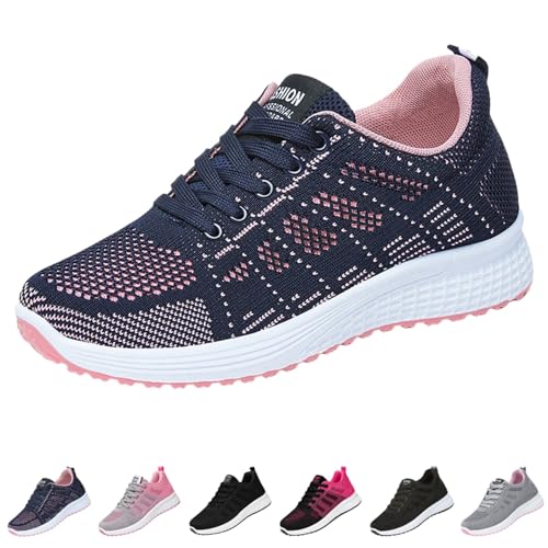 Slip On Sneaker, Damen Atmungsaktiv Walkingschuhe, Extra Weit Laufschuhe, Leichte Joggingschuhe, Bequeme Fitnessschuhe & Sportschuhe, Wasserdicht Flach Turnschuhe, Memory Foam Fußballschuhe von Generisch