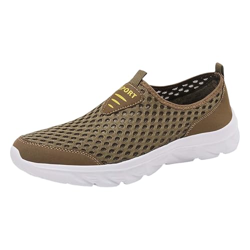 Slip On Sneakers Herren Mesh-Futter Walkingschuhe Luftkissen Bequeme Arbeitstrainer Rutschfeste Fußgewölbeunterstützung Wanderschuhe Leicht Vielseitig Athletic Trainer Frühling Sommer Reisen & Outdoor von Generisch