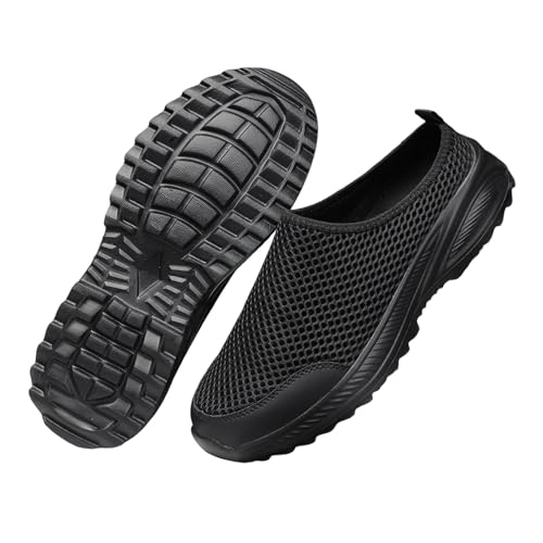 Slip On Sneakers für Damen Low-Top Turnschuhe Clogs Atmungsaktiv Mesh Walkingschuhe rutschfeste Gartenschuhe Strand Sommer Rückenfrei Pantoletten Sportschuhe Leicht Lässige Hausschuhe Schnell von Generisch