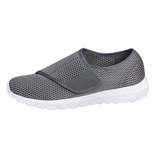 Slip On Turnschuhe Herren Mesh-Futter Atmungsaktive Wanderschuhe Rutschfest Leicht Zu Schließen Wanderschuhe Arch Support Wide Fit Trainer Luftkissen Bequeme Schwarze Turnschuhe für Geschwollene Füße von Generisch