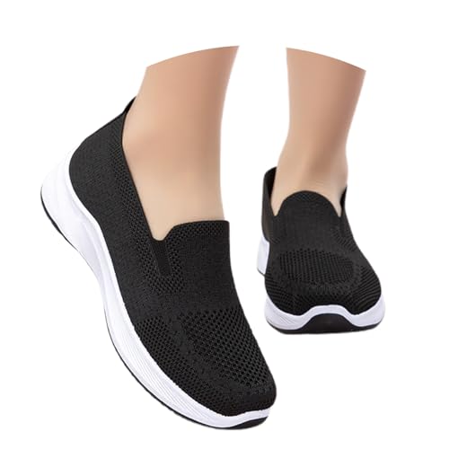 Slip on Schuhe Damen Leichte Sneaker Ohne Schnürsenkel Tennis Klassische Atmungsaktive Freizeitschuhe Walking Fitness Krankenschwester Outdoor Freizeit Turnschuhe Sportschuhe von Generisch