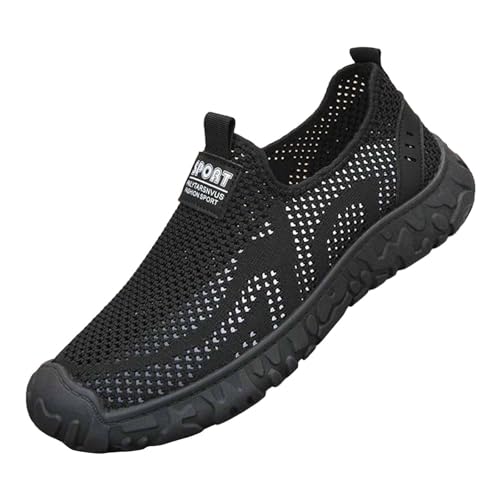 Slip on Sneaker Herren Joggingschuhe Turnschuhe Sportschuhe Mesh Laufschuhe Ohne Schnürsenkel Fitnessschuhe Weich Leicht Wanderschuhe rutschfest Trekkingschuhe Atmungsaktiv Halbschuhe Sommerschuhe von Generisch