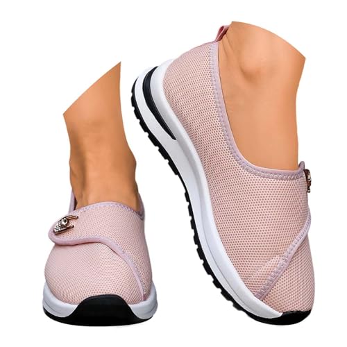 Slip on Sneakers Damen Mesh Atmungsaktive Sneaker Ohne Schnürsenkel Segelschuhe Retro Stil Walkingschuhe Tennis Klassische Atmungsaktive Freizeitschuhe Halbschuhe Schlüpfschuhe von Generisch