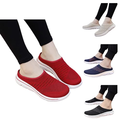 Slipper Herren Sommer Hausschuhe Herren Mesh Plateau Schlappen Atmungsaktiv Slingback Slides Bequeme Sommerschuhe Weichen Drag Offene Outdoorchuhe Modische Freizeitsandale Weite Walkingschuhe von Generisch