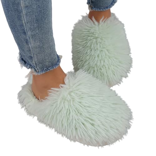 Slippers Damen Herren Plüsch Pantoffeln Unisex Mit Kunstfellkragen Indoor Outdoor Hausschuhe Einfache Basics Weiche Leichte Alltagsbasics, fokus auf Bequemlichkeit von Generisch