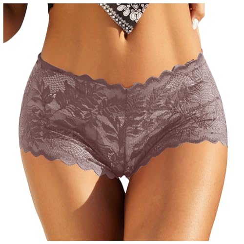 Slips Damen Nahtlos Kaffee Spitze Spitzen Brazilian Slip Pantys Hipster Panties Schlüpfer Hohe Taille Briefs Women Atmungsaktiv Unterhose Transparente Unterhosen Mesh Unterwäsche von Generisch