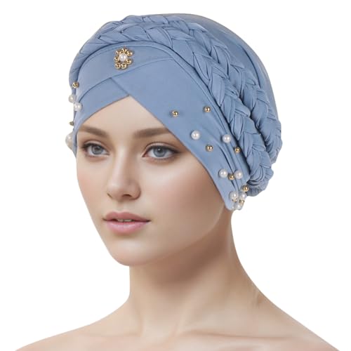 Slouchy Beanie Damen Hüte Cancer Chemo Beading Kopfbedeckung Vorgebundenes Kopfwickel Elastisch Laufmütze Strecken Kopftuch Leichte Hut für Frauen für Alle Jahreszeiten 2025 (J, One Size) von Generisch