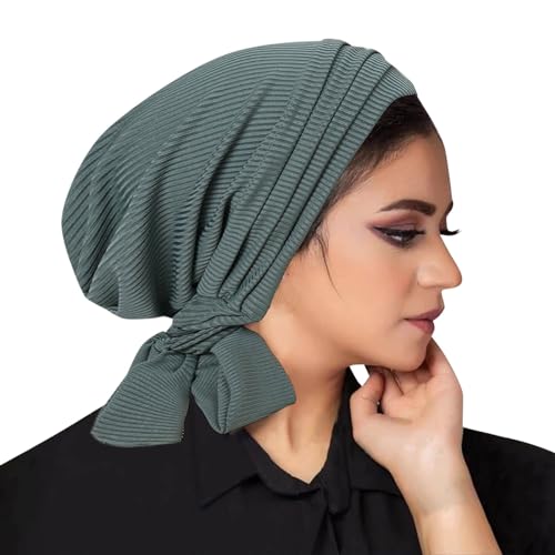 Slouchy Beanie Damen Hüte Chemo Kopfbedeckung Caps Vorgebundenes Kopfwickel Elastisch Laufmütze Strecken Kopftuch Weiche Schals für Frauen für Alle Jahreszeiten 2025 (Grün, One Size) von Generisch