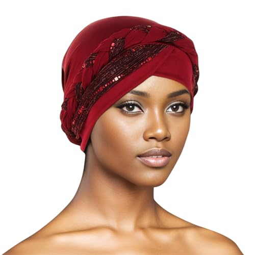 Slouchy Beanie Damen Hüte Chemo Kopfbedeckung Caps Vorgebundenes Zöpfe Kopfwickel Elastisch Laufmütze Kopftuch Headwraps Leichte Hut für Frauen Turban für Haarausfall 2025 (D, One Size) von Generisch
