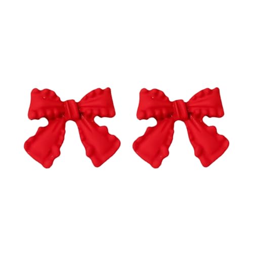 Small And Cute Bow Earrings: Charming Accessories That Of Sweetness And To Your Look Grüne Ohrringe Modeschmuck (Red, One Size) von Generisch