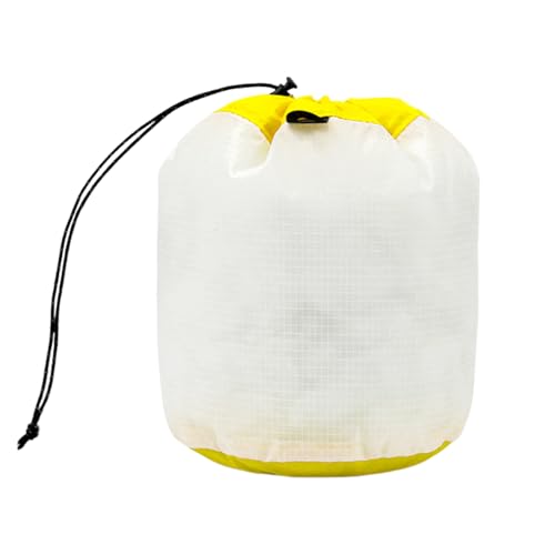 Small Organizer Bags, Drawstring Bag, Nylon Material Waterproof Compact Lightweight Portable Easy Closure Multipurpose, Toiletry Pouch for Travel Camping Vacation, 8.27x7.09x0.79Inches, Yellow von Generisch
