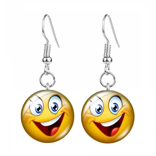 Ohrringe mit Smiley-Motiv, 1.2cm x 1.2cm, Edelstahl von Generisch