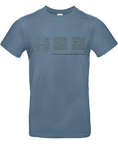 Smilo & Bron Herren T-Shirt mit Motiv Big Data Algorithmus Bedruckt Blau Stone Blue L von Generisch