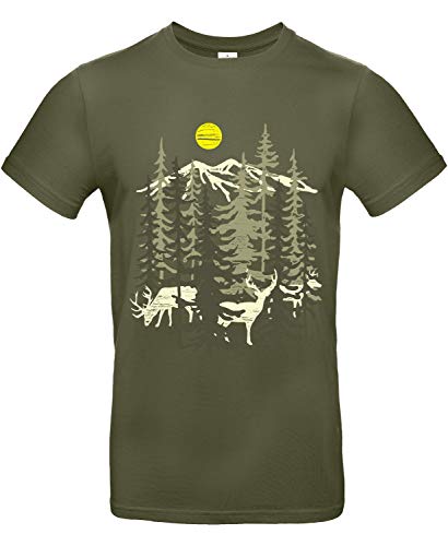 Smilo & Bron Herren T-Shirt mit Motiv Deers Bedruckt Grün Urban Khaki XXL Smilo & Bron Herren T-Shirt mit Motiv Deers Bedruckt Grün Urban Khaki XXL von Generisch