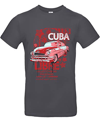 Smilo & Bron Herren T-Shirt mit Motiv Fake A Smile and Move On Bedruckt Grau Dark Grey L von Generisch