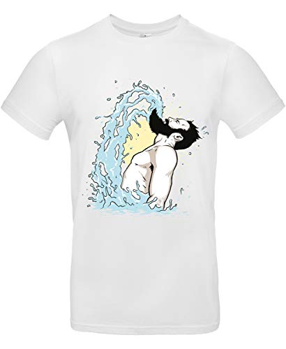 Smilo & Bron Herren T-Shirt mit Motiv Flip Bedruckt Weiß White 3XL von Generisch