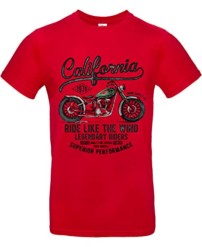 Smilo & Bron Herren T-Shirt mit Motiv Legendary Riders Bedruckt Rot Red 3XL von Generisch