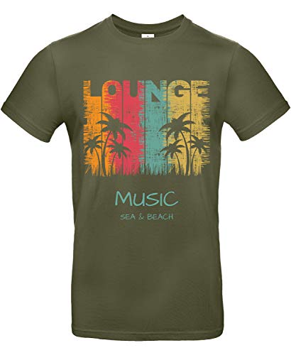 Smilo & Bron Herren T-Shirt mit Motiv Lounge Music Bedruckt Grün Urban Khaki XXL Smilo & Bron Herren T-Shirt mit Motiv Lounge Music Bedruckt Grün Urban Khaki XXL von Generisch
