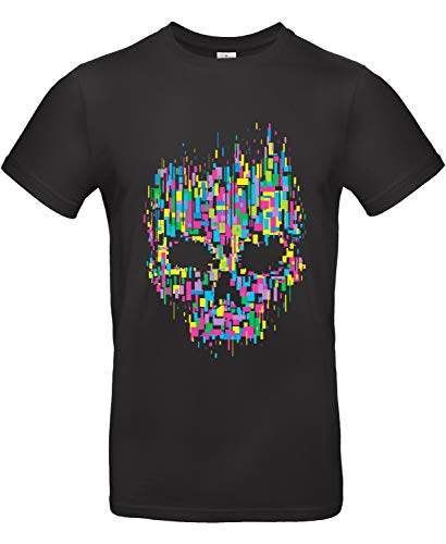Smilo & Bron Herren T-Shirt mit Motiv Mosaik Bedruckt Schwarz Black 5XL von Generisch