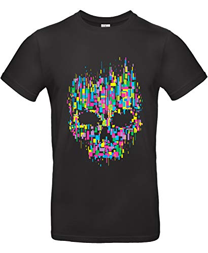 Smilo & Bron Herren T-Shirt mit Motiv Mosaik Bedruckt Schwarz Black M von Generisch