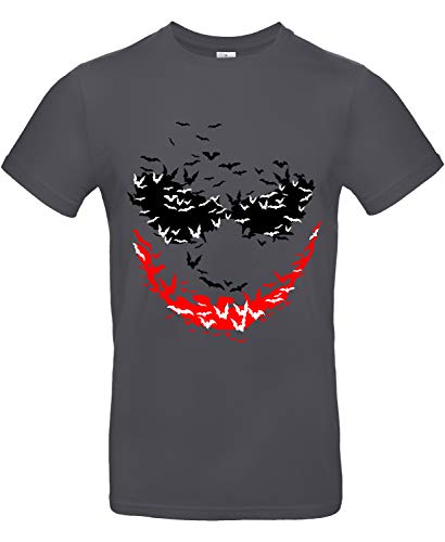 Smilo & Bron Herren T-Shirt mit Motiv Psychobats Bedruckt Grau Dark Grey 3XL von Generisch
