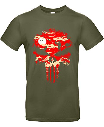 Smilo & Bron Herren T-Shirt mit Motiv Stand and Bleed Bedruckt Grün Urban Khaki 3XL von Generisch
