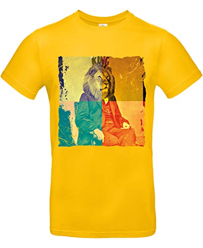 Smilo & Bron Herren T-Shirt mit Motiv The King Bedruckt Gold M von Generisch