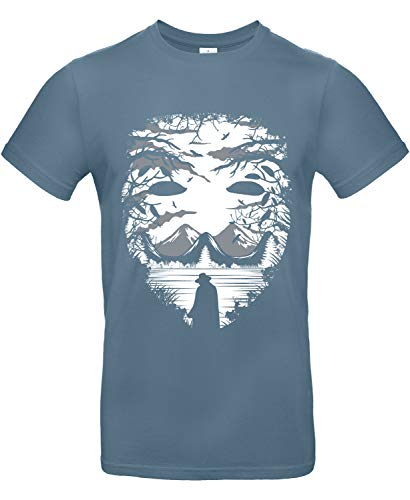 Smilo & Bron Herren T-Shirt mit Motiv The Mask Bedruckt Blau Stone Blue L von Generisch