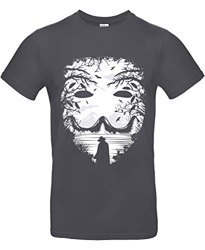 Smilo & Bron Herren T-Shirt mit Motiv The Mask Bedruckt Grau Dark Grey L von Generisch