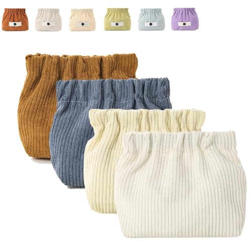 Smoderate Haargummi-Organizer, aus Kordsamt, niedlich, Mini-Mehrzweck, tragbar, Kosmetikzubehör, Lippenstift-Tasche für Damen, 4 Stück, Einheitsgröße, modisch von Generisch