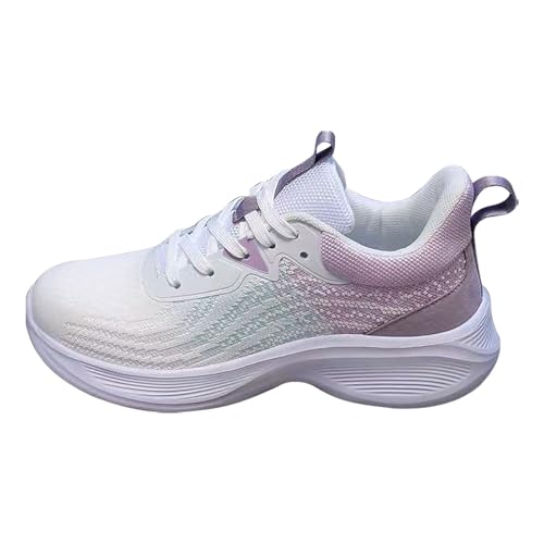Sneaker Damen Atmungsaktiv Laufschuhe rutschfest Turnschuhe Breite Füße Sportschuhe Flache Sohle Fitnessschuhe Bequeme Walkingschuhe Mode Schnürschuhe Halbschuhe von Generisch