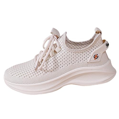 Sneaker Damen Atmungsaktive Schnürsenkel Laufschuhe Leicht Bequem Sneakers Slip On Turnschuhe Freizeit Walkingschuhe Wanderschuhe Outdoor Sportschuhe Tennisschuhe von Generisch
