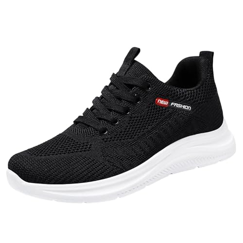 Sneaker Damen Bequem Sportschuhe Mesh Atmungsaktive Laufschuhe Joggingschuhe Leichte Walkingschuhe rutschfest Turnschuhe Tennisschuhe Einfarbig Weiche Sohle Freizeit Schuhe Mode Schnürschuhe von Generisch
