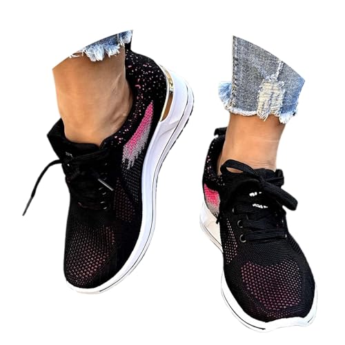 Sneaker Damen Canvas Freizeitschuhe Flach Modische Turnschuhe Freizeitschuhe Outdoor Sportschuhe Bequeme Breite Füße Weichen Sohlen Schnürhalbschuhe Stiefel Vintage Zipper Knöchel Lederschuhe von Generisch