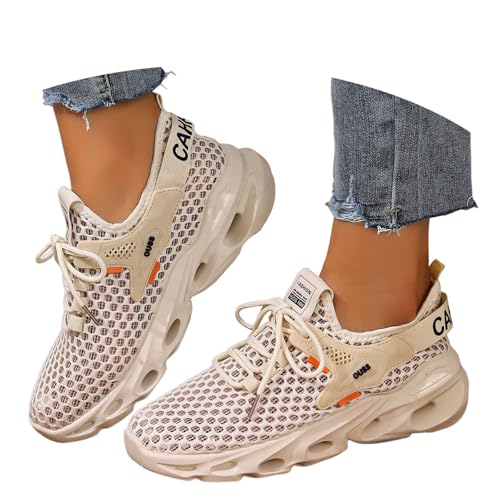 Sneaker Damen Freizeit Sportschuhe Netzstoff Atmungsaktiv Laufschuhe Leicht Schnürung Schuhe Turnschuhe Fashion Gym Fitness Sneakers Modisch Outdoor Walkingschuhe von Generisch