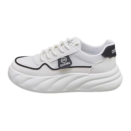 Sneaker Damen Freizeitschuhe mit Dicker Sohle Plateau Laufschuhe Bequeme Schnür Schulschuhe Frauen Elevate Shoes Chunky Vermascht Walkingschuhe rutschfeste Sportschuhe Lässig Outdoorschuhe von Generisch