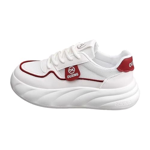 Sneaker Damen Freizeitschuhe mit Dicker Sohle Plateau Laufschuhe Bequeme Schnür Schulschuhe Frauen Elevate Shoes Chunky Vermascht Walkingschuhe rutschfeste Sportschuhe Lässig Outdoorschuhe von Generisch