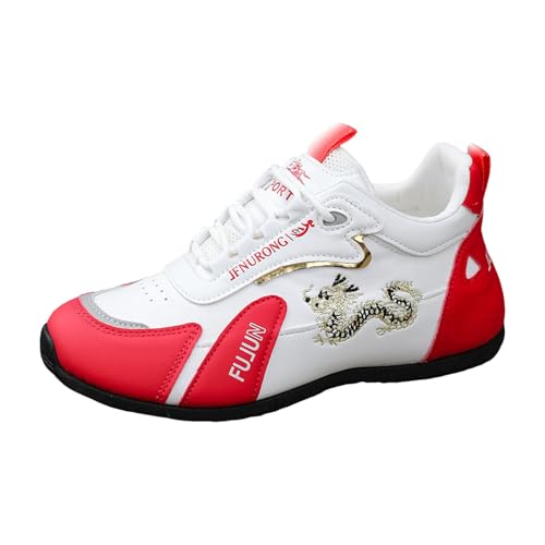 Sneaker Damen Laufschuhe Turnschuhe Sportschuhe Sicherheitsschuhe Sommerschuhe Orthopädische Leichtgewichts Trainingsschuhe Trekkingschuhe Flach Atmungsaktive Freizeitschuhe Running (Red, 43) von Generisch