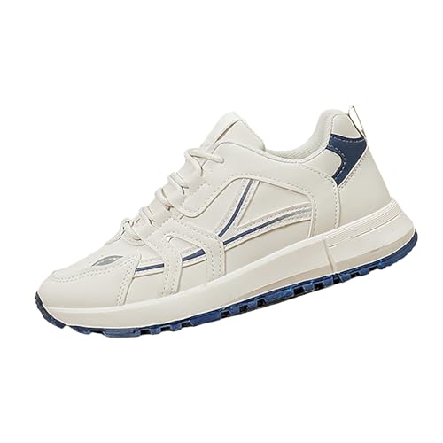 Sneaker Damen Leder Sportschuhe Bequem Laufschuhe Joggingschuhe Leichte Walkingschuhe rutschfest Turnschuhe Outdoorschuhe Einfarbig Weiche Freizeit Schuhe Arbeitsschuhe Schnürschuhe von Generisch