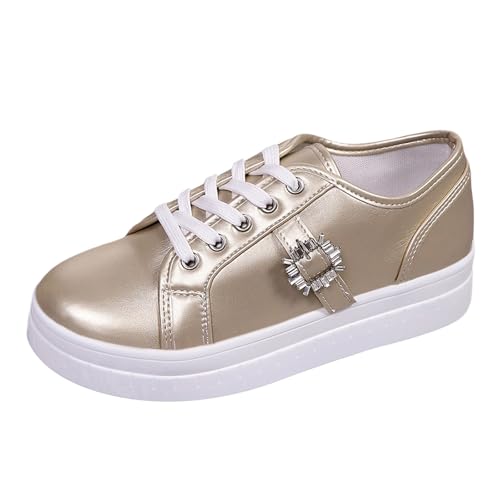 Sneaker Damen Leder Trachtenschuhe Schnürsenkel Laufschuhe Leicht Bequem Sneakers Slip On Turnschuhe Freizeit Walkingschuhe Arbeitsschuhe Outdoor Sportschuhe Wanderschuhe von Generisch